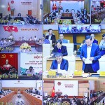 Phiên họp được kết nối trực tuyến tới các tỉnh, thành phố trực thuộc Trung ương (ảnh chụp màn hình)