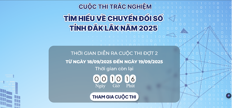 Kết quả Đợt 1 Cuộc thi trắc nghiệm tìm hiểu về Chuyển đổi số tỉnh Đắk Lắk